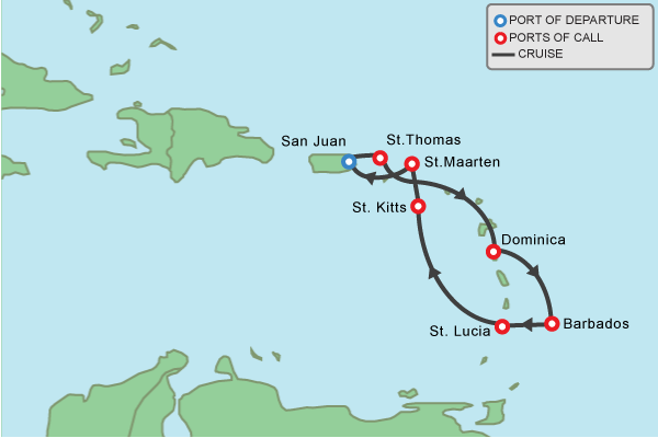 cruise ship ports in san juan puerto rico map